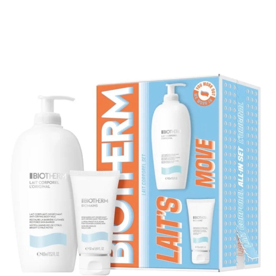 Biotherm Lait's Move Lait Corporel Set - Latte Corpo 400 Ml + Crema Mani 50 Ml