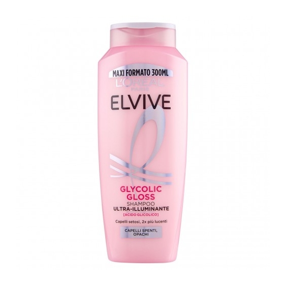 L'Oreal Paris Elvive Glycolic Gloss - Shampoo Ultra-Illuminante per capelli spenti e opachi 300 ml