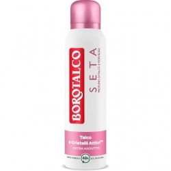 Borotalco Seta Profumo di Talco e Fiori Rosa - Deodorante Spray con Talco a Cristalli Attivi 150 ml