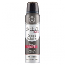Breeze Men Comfort Protection Deo Control 48h - Deodorante Spray con 0 Sali di Alluminio Anti-Macchie 150 ml