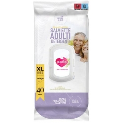 Dealo Salviette Adulti Detergenti - 40 salviette Delicate e soffici size XL 20x30 cm