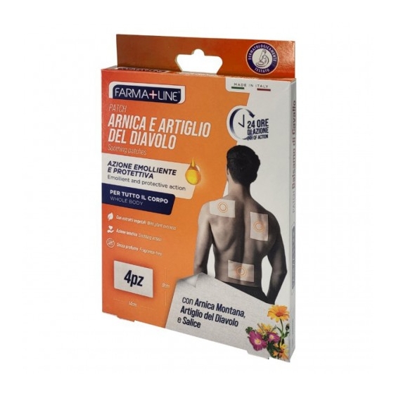Farmaline Patch Arnica e artiglio del diavolo - 4 cerotti ad azione emolliente e protettiva