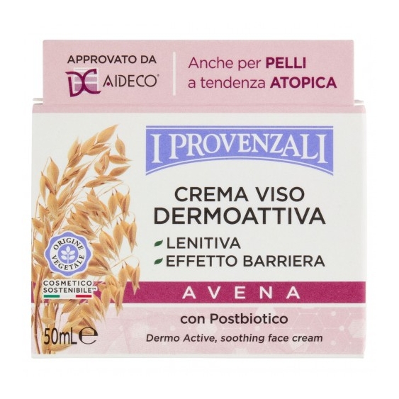 I Provenzali Avena - Crema Viso Dermoattiva Lenitiva Effetto Barriera 50 ml