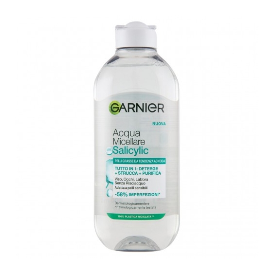 Garnier Acqua Micellare Salicylic - Detergente per pelli grasse e a tendenza acneica 400 ml