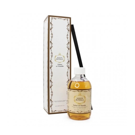 Maison Royale Tabac et Vanille - Ricarica Profumatore Ambiente 500 ml + Bastoncini