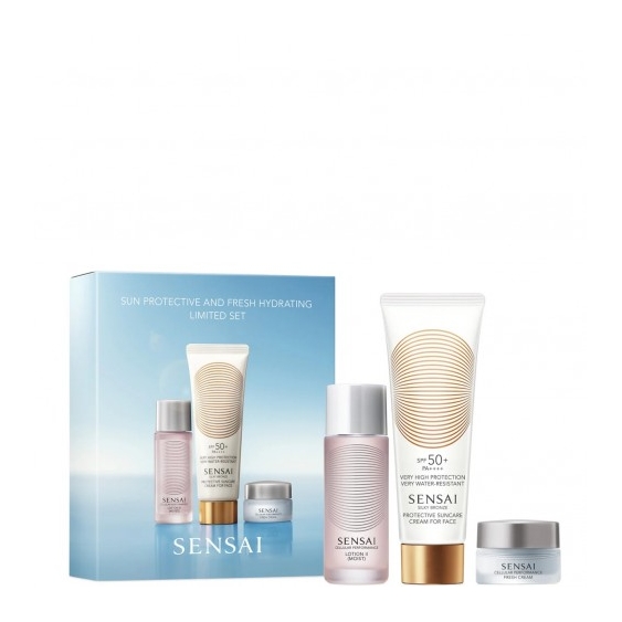 Sensai Cellular Performance Lotion II Moist + Fresh Cream + Silky Bronze Protective Suncare Cream for Face Spf50+ 