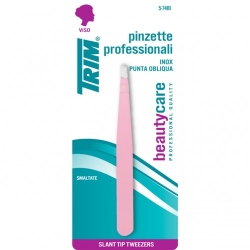 Trim 5-74 Bi Rosa - Pinzetta smaltata con punta obliqua