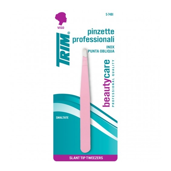 Trim 5-74 Bi Rosa - Pinzetta smaltata con punta obliqua