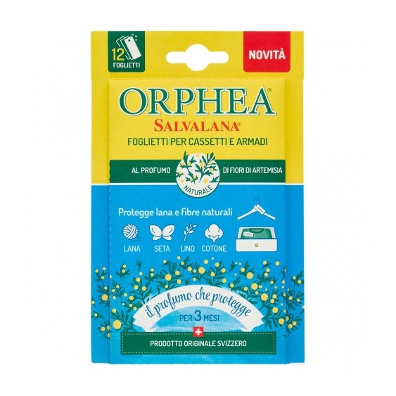 Orphea Salvalana - 12 Foglietti Per Cassetti E Armadi Al Profumo Di Fiori Di Artemisia