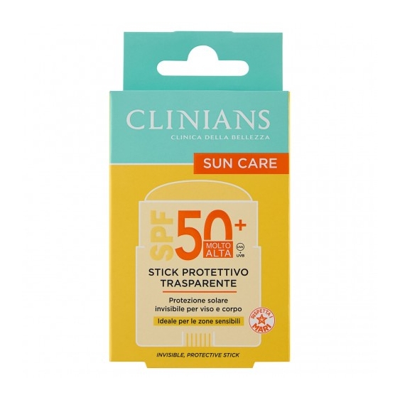 Clinians Crema Solare 50+ SPF Stick Protettivo Trasparente Protezione Molto Alta