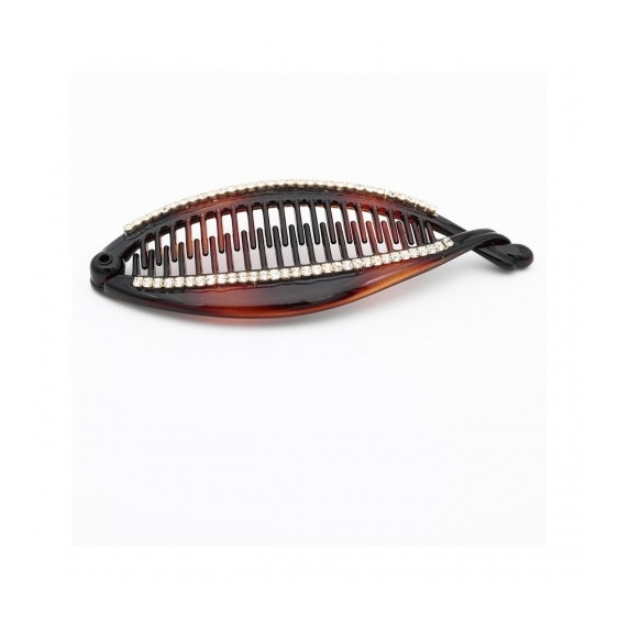 Ib Fashion Hair 419M - Pinza a Pesce con Strass Marroni