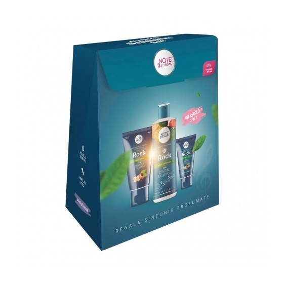Note Di Schiuma Cofanetto Regalo Rock 3in1 Zenzero E Guaranà - Docciaschiuma 400 ml + Crema Corpo 200 ml + Crema Mani 75 Ml