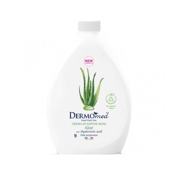 Dermomed Aloe & Melograno Crema Di Sapone Mani - Ricarica da 1000 ml