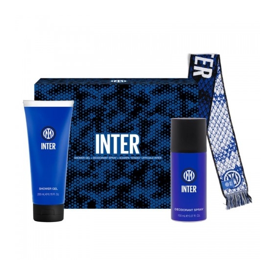 Inter Gel Doccia 200 Ml + Deodorante Spray 150 Ml + Sciarpa