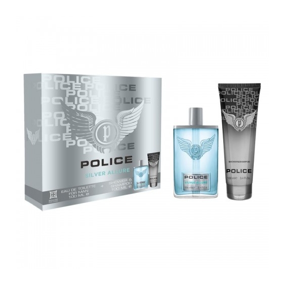 Police Silver Allure - Eau De Toilette Uomo 100 Ml + Shower & Shampoo 100 Ml