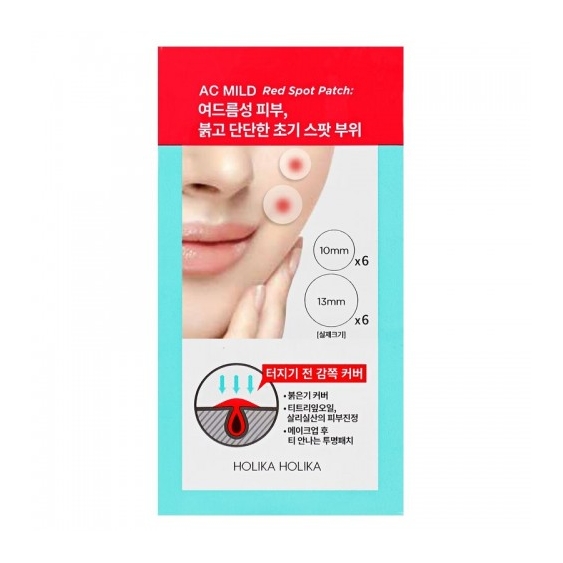 Holika Holika Ac Mild Red Spot Patch - Trattamento Per Imperfezioni E Rossori 12 Patch