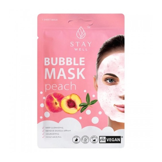 Stay Well Bubble Mask Peach - Maschera Purificante E Idratante 19 Gr