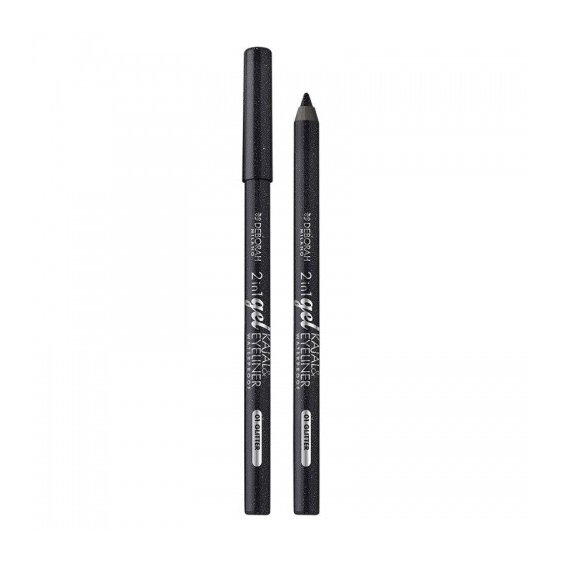 Deborah 2In1 Gel Kajal & Eyeliner - Matita Occhi N. 01 Glitter Black