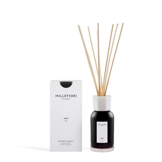 Millefiori Milano Nero - Diffusore Di Fragranza Con Bastoncini 250 Ml