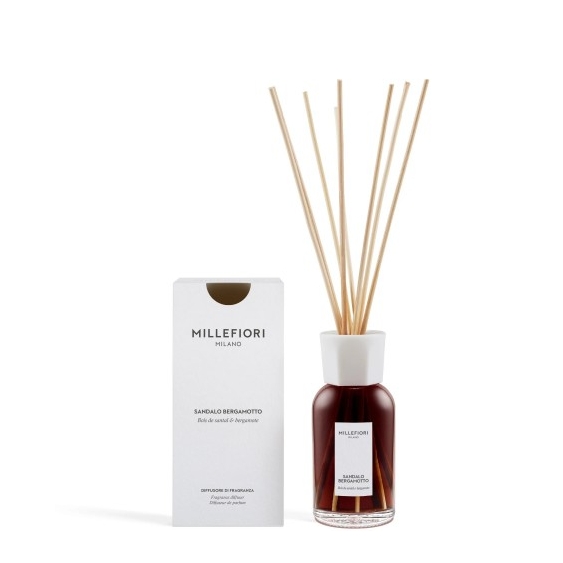 Millefiori Milano Sandalo Bergamotto - Diffusore Di Fragranza Con Bastoncini 250 Ml