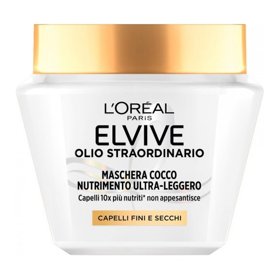 L'Oreal Paris Elvive Olio Straordinario - Maschera Cocco Nutrimento Ultra-Leggero 300 Ml