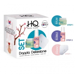 Hq Set Doppia Detersione - Balsamo Struccante + Mousse Detergente + Panno Viso
