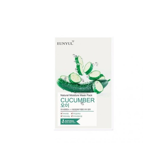 Eunyul Natural Moisture Mask Pack Cucumber - Maschera Viso In Tessuto Idratante E Lenitiva Al Cetriolo 22 Ml