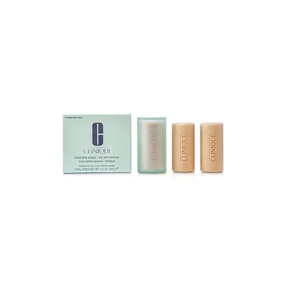 Clinique 3 Little Soaps with Travel Dish - Oily Skin 150GR