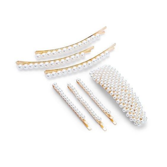 Zoe Ayla Faux Pearl Hair Clips 7PZ