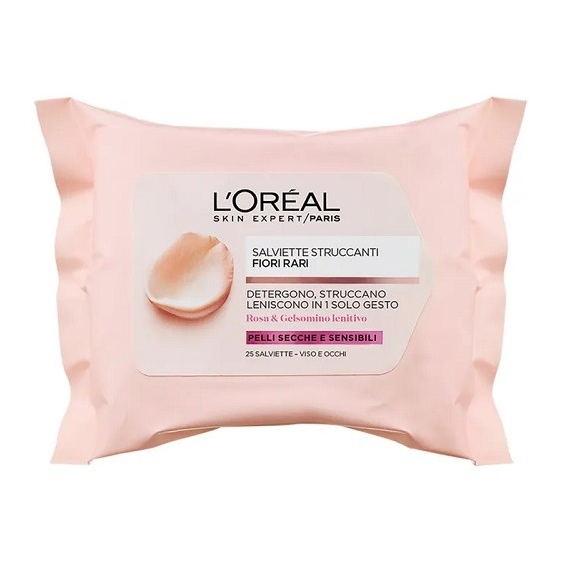 L'Oreal Paris Fiori Rari Salviette Struccanti Pelli Secche e Sensibili 25PZ