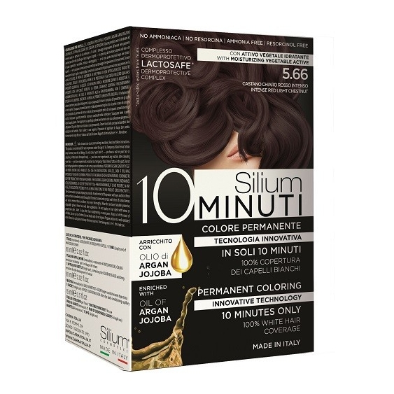 Silium 10 minuti Colorazione Permanente 5.66 Castano Chiaro Rosso Intenso