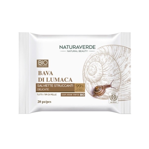 Naturaverde Bio Bava di Lumaca Salviette Struccanti Idratanti 20PZ