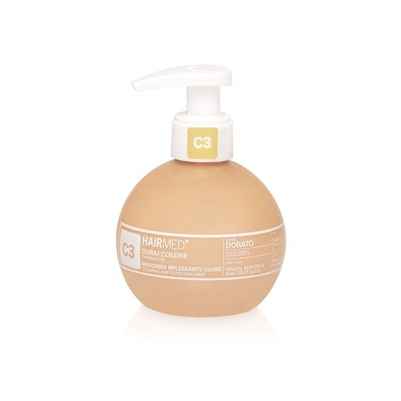 Hairmed Cura e Colore Maschera Riflessante Gloss C3 Dorato 200ML