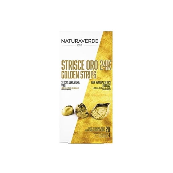 Naturaverde Pro Oro 24K Strisce Depilatorie Viso 20PZ