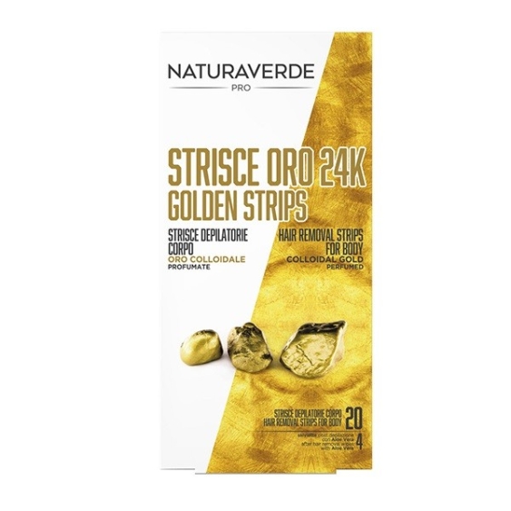 Naturaverde Pro Oro 24K Strisce Depilatorie Corpo 20PZ
