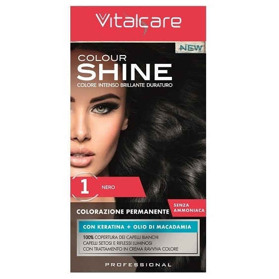 Vitalcare Colour Shine Colorazione Permanente Senza Ammoniaca 1 Nero