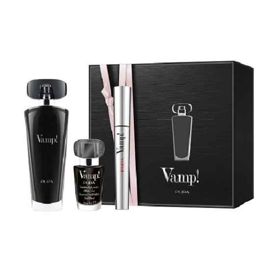 Pupa Kit Vamp! Eau De Parfum Black 50 ml & Mascara Vamp! & Nail Polish