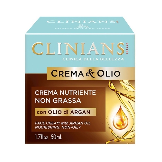 Clinians Crema&Olio Crema Nutriente Non Grassa con Olio di Argan 50 ml