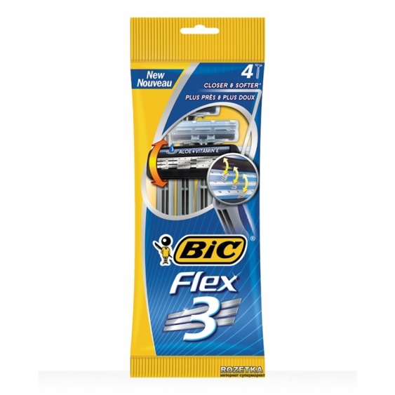 Bic Flex 3 Rasoio Trilama + 4 Lamette Di Ricambio
