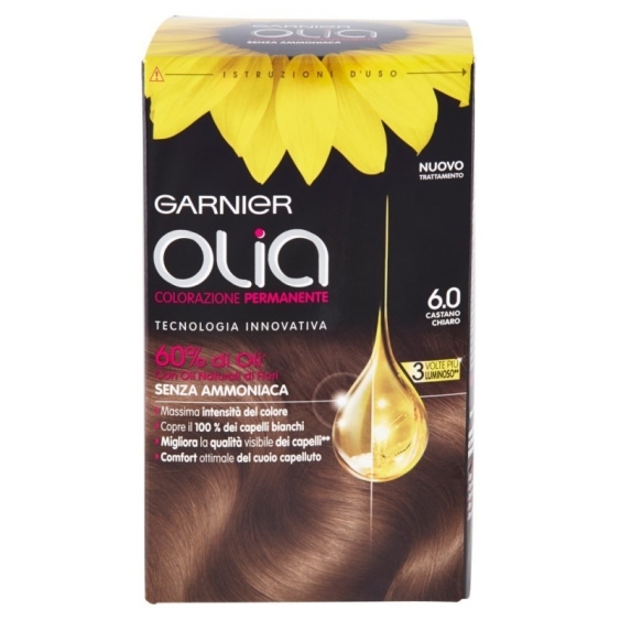 Garnier Olia Colorazione Permanente Senza Ammoniaca 6.0 Castano Chiaro
