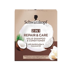 Schwarzkopf Repair & Care 2 in 1 Shampoo e Balsamo Solido 60 g