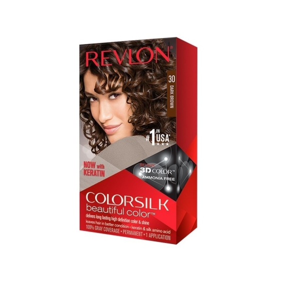 Revlon ColorSilk Beautiful Color Tinta per Capelli - 30 Castano Scuro