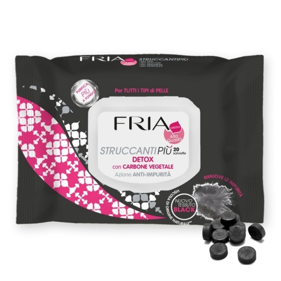 Fria StruccantiPiù Detox Salviette con Carbone Vegetale - 20 pezzi