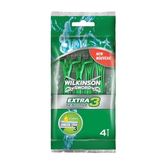 Wilkinson Extra 3 Sensitive Rasoio Usa E Getta 4 pz