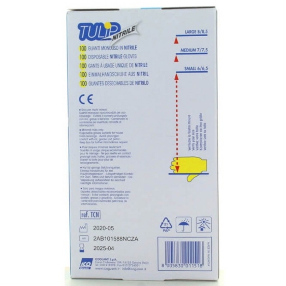 Tulip Guanti Monouso Nitrile Colore Blu Misura M 100 pz