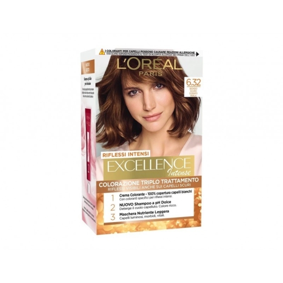 L'Oreal Paris Excellence Intense Colorazione Triplo Trattamento 6.32 Biondo Scuro Dorato Perla