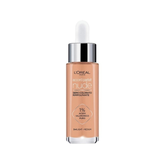 L'Oreal Paris Accord Parfait Nude Siero Colorato Rimpolpante 5-6 Medium Tan
