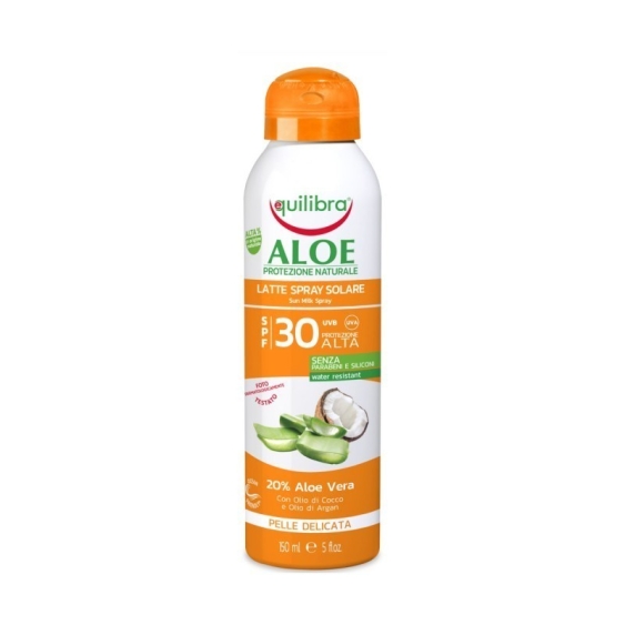 Equilibra Aloe Latte Spray Solare Resistente All'Acqua SPF 30 150 ml