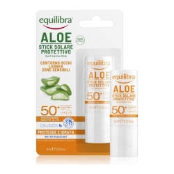 Equilibra Aloe Stick Solare Protettivo SPF 50+ Occhi Labbra Zone Sensibili 10 ml