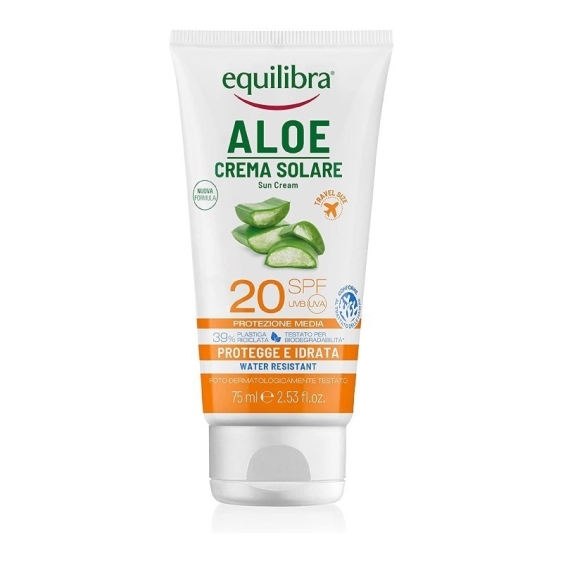 Equilibra Aloe Crema Solare Resistente All'Acqua SPF 30 Travel Size 75 ml